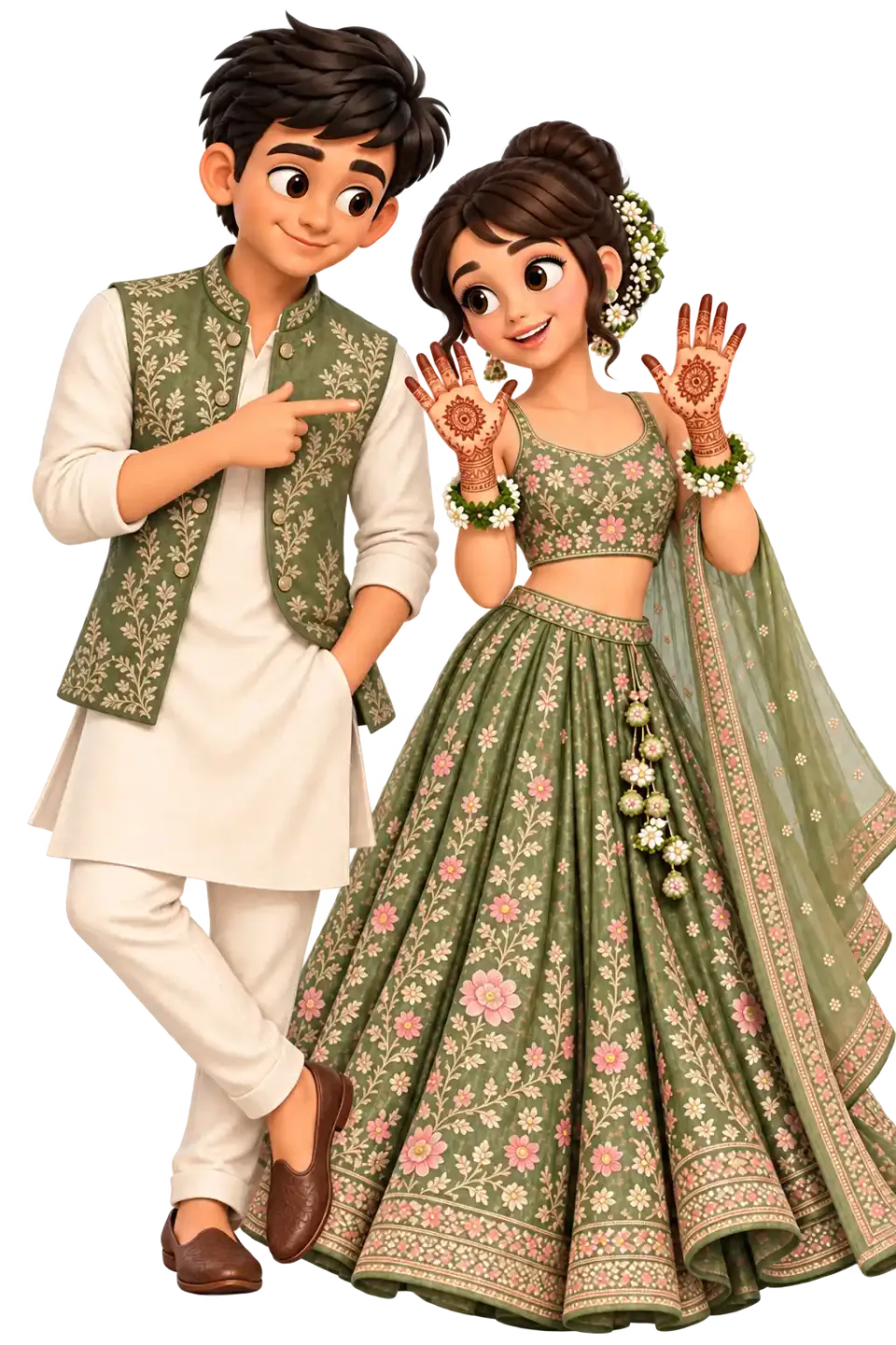 Couple celebrating Mehendi