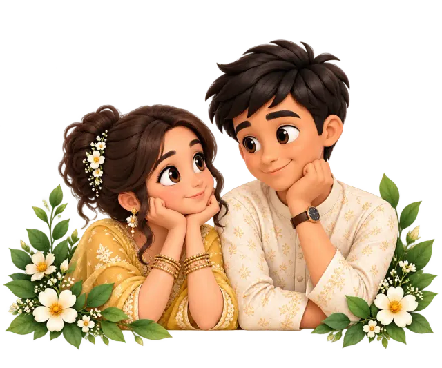 Illustration of a couple sharing a quiet moment
